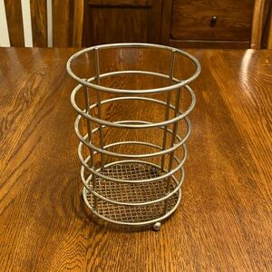 Metal Kitchen Tool Utensil Holder, silver